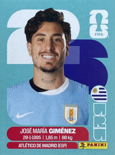 2026 FIFA World Cup Stickers #URU05 José María Giménez