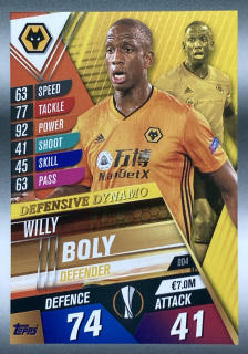 2019/20 Match Attax 101 #DD4 Willy Boly - DEFENSIVE DYNAMO [Wolverhampton Wanderers FC]