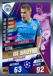 2019/20 Match Attax 101 #MM1 Kevin De Bruyne - MIDFIELD MASTER [Manchester City FC]
