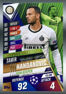 2019/20 Match Attax 101 #SH3 Samir Handanović - SHUTOUT SUPERSTAR [FC Internazionale Milano]