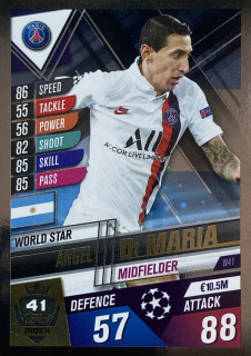 2019/20 Match Attax 101 #W41 Ángel Di Maria - WORLD STAR FOIL [Paris Saint-Germain]