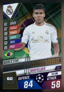 2019/20 Match Attax 101 #W60 Casemiro - WORLD STAR FOIL [Real Madrid C.F.]