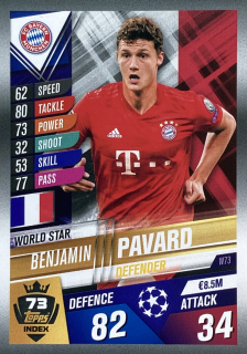 2019/20 Match Attax 101 #W73 Benjamin Pavard - WORLD STAR [FC Bayern München]