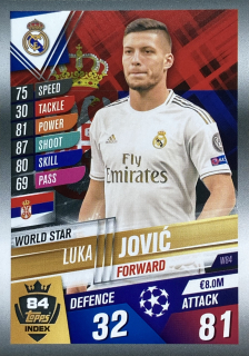 2019/20 Match Attax 101 #W84 Luka Jović - WORLD STAR [Real Madrid C.F.]