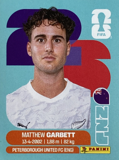 2026 FIFA World Cup Stickers #NZL14 Matthew Garbett