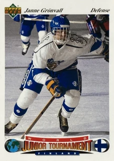 1991-92 Upper Deck #035 Janne Grönvall - WORLD JUNIOR TOURNAMENT