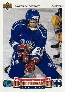 1991-92 Upper Deck #040 Tuomas Grönman - WORLD JUNIOR TOURNAMENT