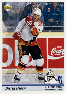 1992-93 Upper Deck #370 Dieter Hegen - 1992 WORLD CHAMPIONSHIP RC