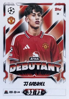 2026/27 Match Attax UCC #054 JJ Gabriel - ATTAX DEBUTANT [Manchester United]