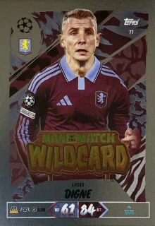 2026/27 Match Attax UCC #077 Lucas Digne - MAN OF THE MATCH WILDCARD [Aston Villa]