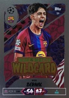 2026/27 Match Attax UCC #131 Marc Bernal - MAN OF THE MATCH WILDCARD [FC Barcelona]