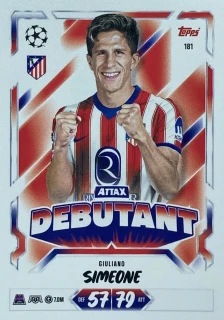 2026/27 Match Attax UCC #181 Giuliano Simeone - ATTAX DEBUTANT [Atlético de Madrid]
