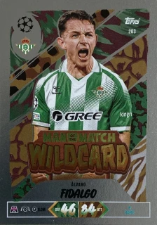 2026/27 Match Attax UCC #203 Álvaro Fidalgo - MAN OF THE MATCH WILDCARD [Real Betis Balompié]