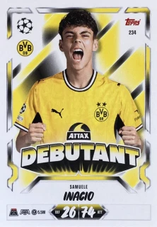 2026/27 Match Attax UCC #234 Samuele Inacio - ATTAX DEBUTANT [Borussia Dortmund]