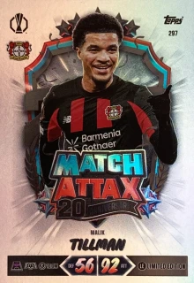 2026/27 Match Attax UCC #297 Malik Tillman - 20TH ANNIVERSARY LIMITED EDITION [Bayer 04 Leverkusen]