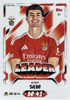 2026/27 Match Attax UCC #317 António Silva - LEADER [SL Benfica]