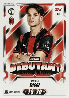 2026/27 Match Attax UCC #431 Samuele Ricci - ATTAX DEBUTANT [AC Milan]