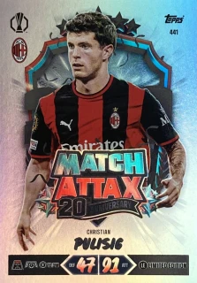2026/27 Match Attax UCC #441 Christian Pulisic - 20TH ANNIVERSARY LIMITED EDITION [AC Milan]