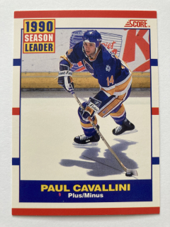 1990 SCORE Canadian #349 Paul Cavallini - 1990 SEASON LEADER
