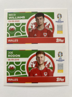 2024 EURO Stickers #WAL 4/5 Neco Williams / Joe Rodon