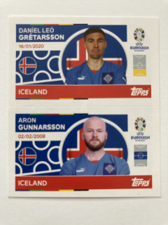 2024 EURO Stickers #ICE 8/9 Daniel Leó Grétarsson / Aron Gunnarsson