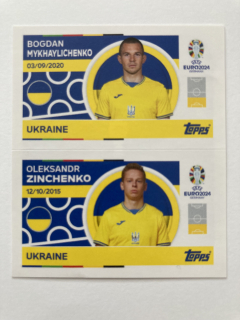 2024 EURO Stickers #UKR 4/5 Bogdan Mykhaylichenko / Oleksandr Zinchenko
