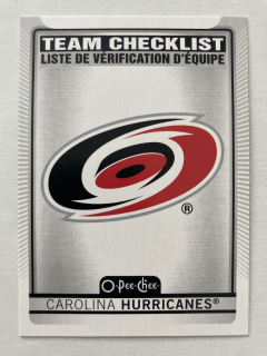 2021-22 O-Pee-Chee #556 Carolina Hurricanes - TEAM CHECKLIST