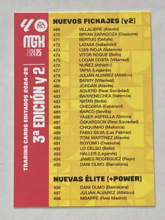 2024/25 Panini MGK LaLiga #MGK 3a Edición y 2 - CHECKLIST