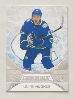 2021-22 UD Credentials #048 Quinn Hughes