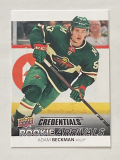 2021-22 UD Credentials #RA-38 Adam Beckman - ROOKIE ARRIVALS