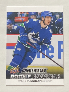 2021-22 UD Credentials #RA-10 Vasily Podkolzin - ROOKIE ARRIVALS