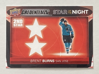 2021-22 UD Credentials #2S-8 Brent Burns - STAR OF THE NIGHT