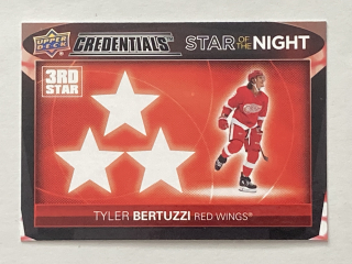 2021-22 UD Credentials #3S-9 Tyler Bertuzzi - STAR OF THE NIGHT