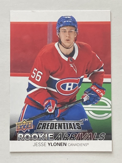 2021-22 UD Credentials #RA-44 Jesse Ylonen - ROOKIE ARRIVALS