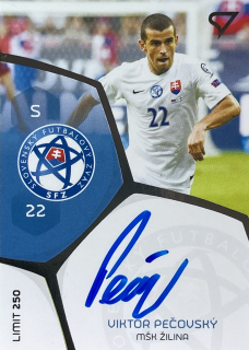 2017/18 Futbalové Slovensko #PR24 Viktor Pečovský - AUTOGRAPH SLOVENSKÍ SOKOLI /250