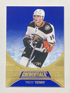 2021-22 UD Credentials BLUE #042 Troy Terry -  /249