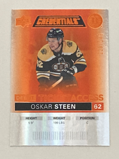 2021-22 UD Credentials #058 Oskar Steen - DEBUT TICKET ACCESS /149