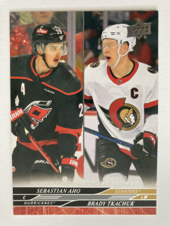 2024-25 UD Series 2 #450 Sebastian Aho & Brady Tkachuk - CHECKLIST 351-450