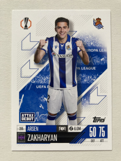 2024/25 Topps Match Attax #285 Arsen Zakharyan [Real Sociedad de Fútbol]