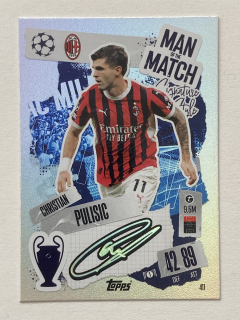 2024/25 Topps Match Attax #411 Christian Pulisic - MAN OF THE MATCH [AC Milan]
