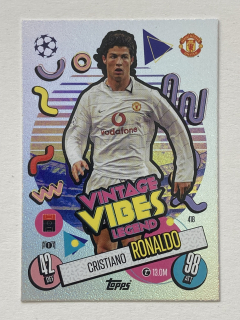 2024/25 Topps Match Attax #418 Cristiano Ronaldo - VINTAGE VIBES LEGENDS [Manchester United]