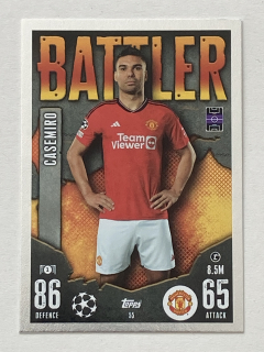 2023/24 Topps Match Attax #055 Casemiro - BATTLER [Manchester United]