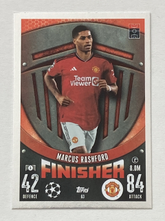 2023/24 Topps Match Attax #063 Marcus Rashford - FINISHER [Manchester United]