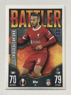 2023/24 Topps Match Attax #091 Thiago Alcântara - BATTLER [Liverpool FC]