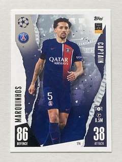 2023/24 Topps Match Attax #174 Marquinhos - CAPTAIN [Paris Saint-Germain]