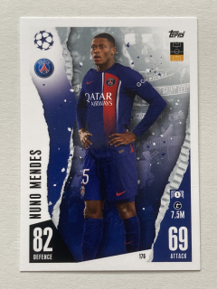 2023/24 Topps Match Attax #176 Nuno Mendes [Paris Saint-Germain]