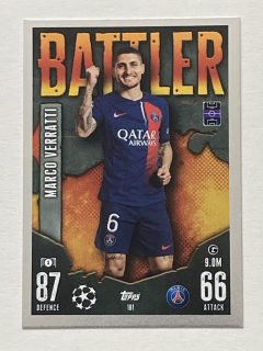 2023/24 Topps Match Attax #181 Marco Verratti - BATTLER [Paris Saint-Germain]