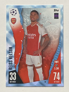 2023/24 Topps Match Attax Parallel #036 Reiss Nelson - CRYSTAL [Arsenal FC]
