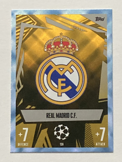 2023/24 Topps Match Attax Parallel #136 Real Madrid C.F. - TEAM BADGE - CRYSTAL