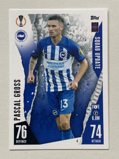 2023/24 Topps Match Attax Extra #004 Pascal Gross - SQUAD UPDATE [Brighton & Hove Albion F.C.]